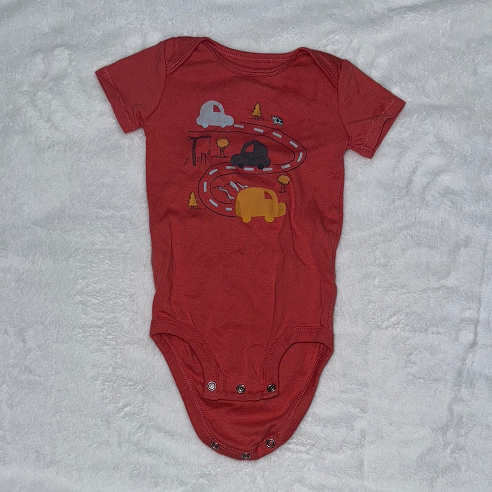 Carter's Red One Piece Bodysuit with Playful Graphics